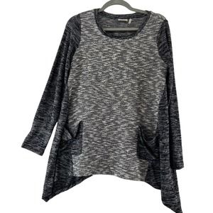 LOGO Lori Goldstein Gray‎ Sweater Size Small Pockets